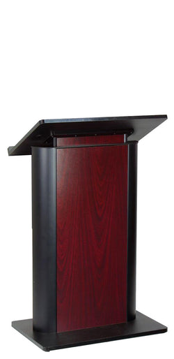 Height Adjustable Podium with Pneumatic Gas Spring, 42 to 54 Range   Mahogany
