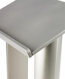 26-3/4" Podium for Floor with Double Column Design, MDF and Aluminum - Silver 19625