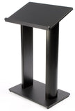 26-3/4" Podium for Floor with Double Column Design, MDF and Aluminum - Black 19626