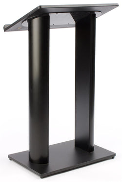 26 3/4 Podium for Floor with Double Column Design, MDF and Aluminum   Black
