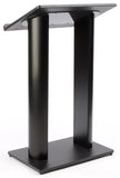26-3/4" Podium for Floor with Double Column Design, MDF and Aluminum - Black 19626