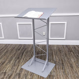 25" Single Truss Podium for Floor, Steel - Silver 19627