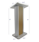 49"H Maple Melamine Podium Pulpit Lectern With Curved Brushed Stainless Steel Sides 19629