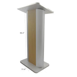 49"H Maple Melamine Podium Pulpit Lectern With Curved Brushed Stainless Steel Sides 19629