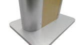 49"H Maple Melamine Podium Pulpit Lectern With Curved Brushed Stainless Steel Sides 19629