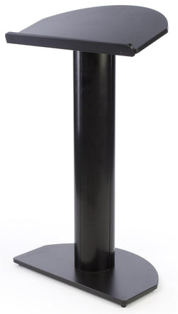 26 3/4 Podium for Floor with Pedestal Design, MDF and Aluminum   Black 19632