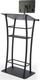 25” Aluminum Podium with iPad Enclosure Clamp - Black 19636