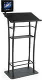25” Aluminum Podium with iPad Enclosure Clamp - Black 19636