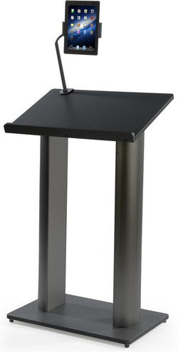 26.75¡± Truss Podium with Clamping Gooseneck iPad Enclosure, Universal   Black