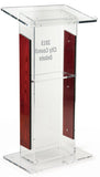 Wood Acrylic Podium Church Pulpit, Clear Plexiglass 24X18X45" - 19642