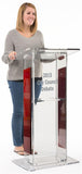 Wood Acrylic Podium Church Pulpit, Clear Plexiglass 24X18X45" - 19642