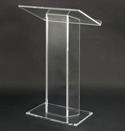 31 1/2 Clear Acrylic Podium for Floor, Large Reading Surface 19648