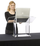 27" Clear Acrylic Table Top Podium, Easy Assembly 19652
