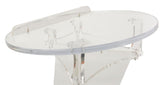 20-1/2" Circular Acrylic Podium for Floor, X-Shaped Post - Clear 19654