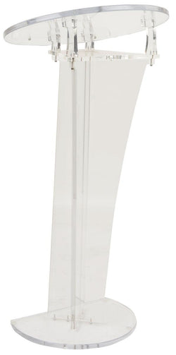 20 1/2 Circular Acrylic Podium for Floor, X Shaped Post   Clear 19654