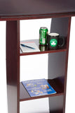 44.25" Tall Podium for Floor, Curved Frosted Front Acrylic Panel - Red Mahogany 19658