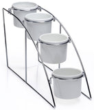 4 Tier Wire Serving Platter with 4 Round Melamine Dishes 19663
