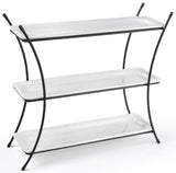 3 Tier Serving Wire Tray with (3) 1 inch  Deep Porcelain Dishes