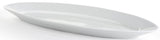 24" x 2" Oval Serving Platter with Wire Stand, Porcelain   Silver and White
