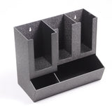 Cup, Lid   Condiment Organizer, 5 Compartments, Tabletop or Wall Mount - Black 19680