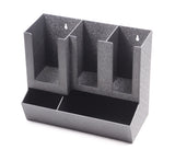 Cup, Lid   Condiment Organizer, 5 Compartments, Tabletop or Wall Mount - Black 19680