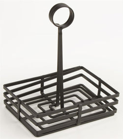 Square Wire Condiment Caddy w/ Sign Clip - Black 19689