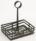 Square Wire Condiment Caddy w/ Sign Clip - Black 19689