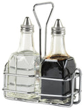 Oil and Vinegar Cruet Set, Set of 12 Racks   24 Bottles - Silver 19696
