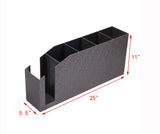 Cup Lid Organizer w/ Section for Straws, 5 Compartments, Tabletop - Black  5.5"wide x 11" high x 25" deep
