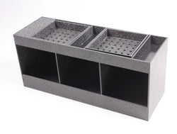 Condiment Organizer w/ (2) Drip Trays, 7 Compartments, Tabletop - Black 19707