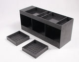 Condiment Organizer w/ (2) Drip Trays, 7 Compartments, Tabletop - Black 19707