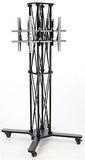 Portable Truss TV Stand with 2 Mounts, Fits Monitors 60", Wheels   Case - Black 19717