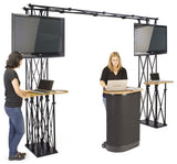 Trade Show Truss Booth with 2 Counters, 2 TV Mounts   Case - Black 19724