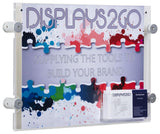 11 x 8.5 Acrylic Sign Holder for Wall, Business Card Pocket, Silver Standoffs - Clear 19739