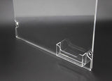 11 x 17 Acrylic Sign Holder for Wall, Business Card Pocket, Silver Standoffs - Clear 19741