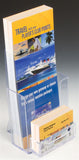 4 x 9 Brochure Holder for Tabletop, with Business Card Pocket - Clear 19743