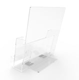 8.5 x 11 Literature Holder for Tabletop, with Business Card Pocket - Clear Plastic 19745