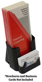 4 x 9 Brochure Holder for Tabletop or Wall, with Business Card Pocket - Black 19747