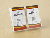 2-Pocket Acrylic Business Card Holder for Tabletop, Holds100 Cards Vertically - Clear 19749