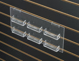 6-Pocket Acrylic Business Card Holder for Slatwall, Open Pockets - Clear 19761