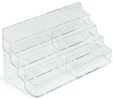 4-Tiered Acrylic Business Card Holder for Desktop Use, Double Wide - Clear 19765