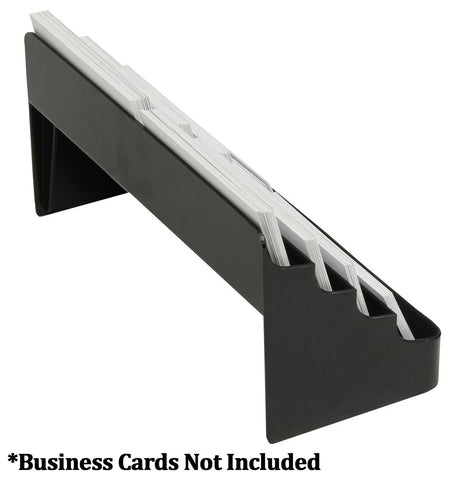 4-Tiered Business Card Holder for Desktop Use, Double-Wide for 500 Cards - Black 19766