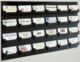 24-Pocket Acrylic Business Card Holder for Wall Mount, Open Pockets, Fits 1400