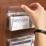 9-Pocket Acrylic Business Card Holder for Wall, Hinged Lids, Outdoor, Fits 540