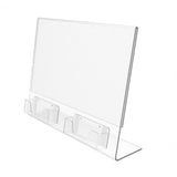 11 X 8.5" Letter Size Horizontal Clear Sign Holder with Business Card Holders 19780-11X8.5 + 2X10113