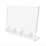 11 X 8.5" Letter Size Horizontal Clear Sign Holder with Business Card Holders 19780-11X8.5 + 2X10113