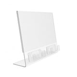 11 X 8.5" Letter Size Horizontal Clear Sign Holder with Business Card Holders 19780-11X8.5 + 2X10113