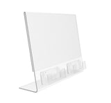 Gift Card Display with 2 Acrylic Pockets   11 x 8.5 Slide-in Sign Holder - White 19735