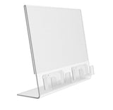 Gift Card Display with 2 Acrylic Pockets   11 x 8.5 Slide-in Sign Holder - White 19735