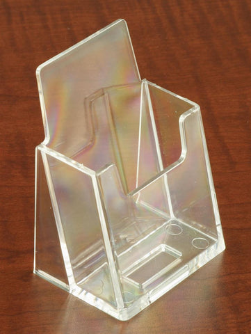 Single Pocket Business Card Holder for Tabletop, for Vertical Business Cards - Clear 19781